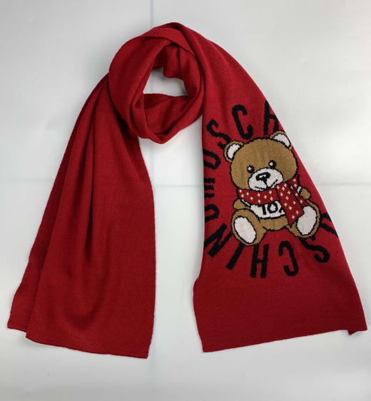 moschino莫斯奇诺围巾秋冬新款泰迪熊30673m2333007红色