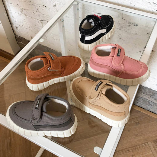 【2双减10 3双减20】【软糯可爱 高帮加绒】TOPSTAR 儿童魔术贴高帮加绒帆布鞋1156 商品图1