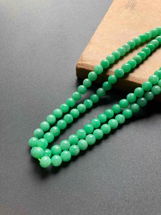 细糯种阳绿翡翠108珠串 商品图1