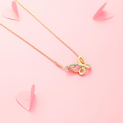 【采购专享】宫里的世界 喜相逢项链锁骨链 蝴蝶项链短款 商品图0