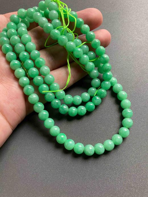 细糯种阳绿翡翠108珠串 商品图0