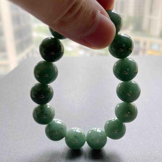 糯种墨绿翡翠大珠串手串 商品图8