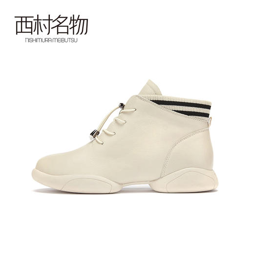 西村名物2020冬季新款马丁靴牛皮革平跟复古英伦风短靴T20DF40041 商品图1
