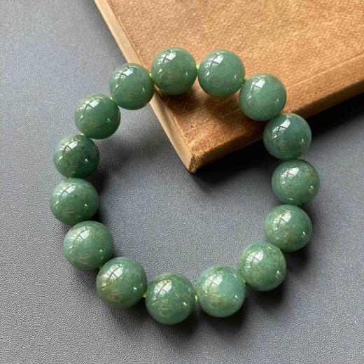 糯种墨绿翡翠大珠串手串