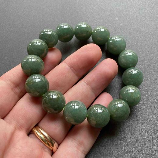 糯种墨绿翡翠大珠串手串 商品图6