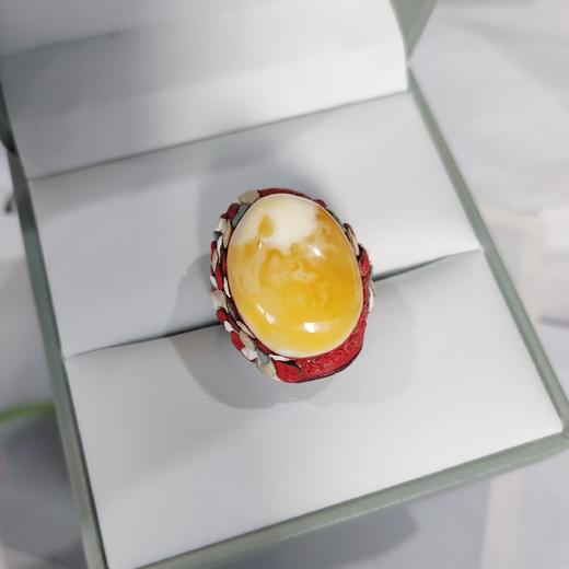 皮绳蜜蜡套装(戒指+项链) 商品图3