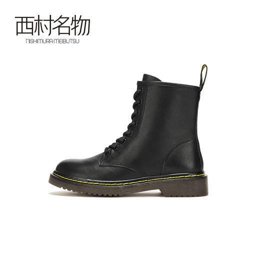 西村名物2020冬季新款净版潮流高街马丁靴牛皮金线系带女靴X20DS44938 商品图2
