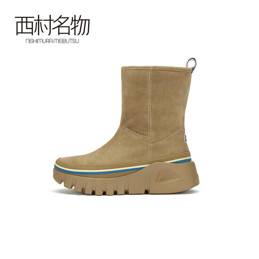 西村名物2020冬季新款净版气质羊皮绒面革长靴厚底加绒女靴X20DS42191 商品图2