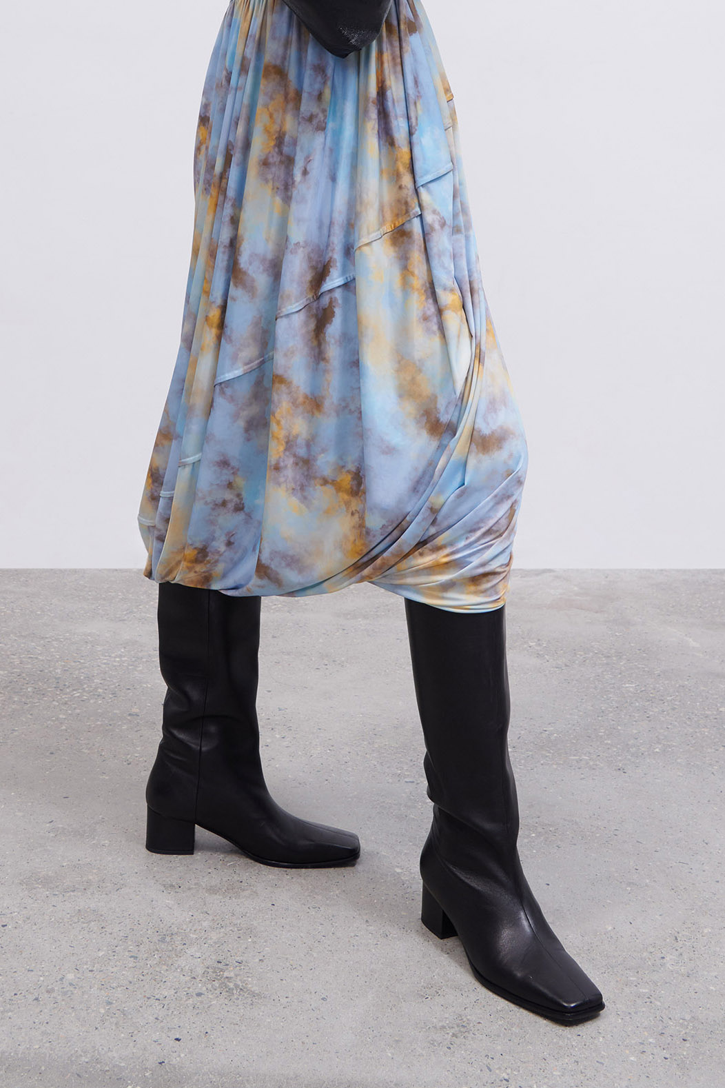 HIDEMI小羊皮女鞋经典小方头方跟长靴