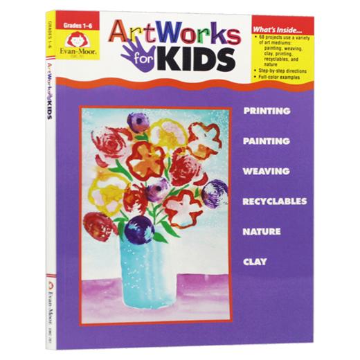 艺术创造启蒙系列 小小艺术家 1-6年级 英文原版 ArtWorks for Kids Evan Moor 美国加州小学英语教辅 Evan Moor 英文版书籍 商品图0
