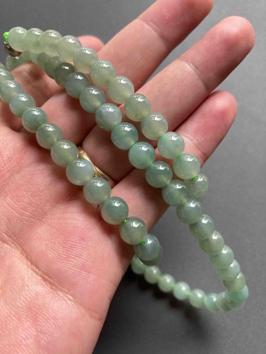 冰种淡晴水翡翠108珠串