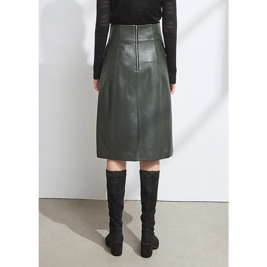 EITIE爱特爱女装冬季新款气质包臀显瘦A版时尚百搭半身裙皮裙6493112 商品图4