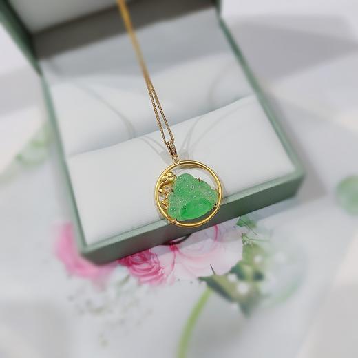 18K镶嵌佛公绿套链 商品图1