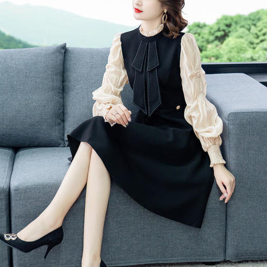 【特价清仓，不退不换】DD-8859新款修身显瘦遮肚子优雅减龄连衣裙 商品图1