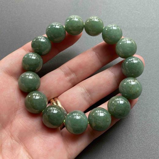 糯种墨绿翡翠大珠串手串 商品图5