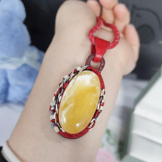 皮绳蜜蜡套装(戒指+项链) 商品图0