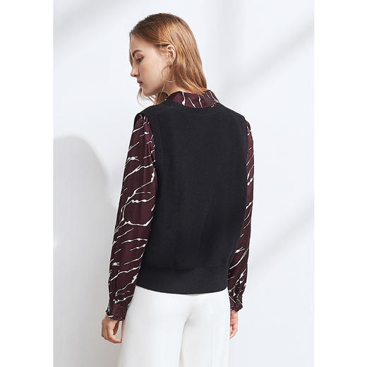 EITIE爱特爱冬季新款超百搭休闲宽松显瘦V领针织小背心女套头6401109针织马甲 商品图9