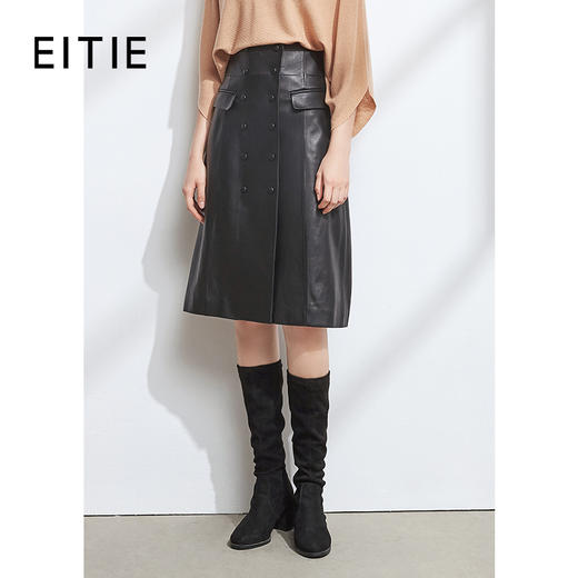 EITIE爱特爱女装冬季新款气质包臀显瘦A版时尚百搭半身裙皮裙6493112 商品图1