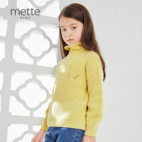METTE羊绒世家童装高领100%衫羊绒衫2020冬中大童女加厚保暖毛衣