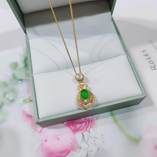 18K镶嵌翡翠项链 商品图1