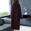 QPE-D203207秋冬新款女时尚长袖宽松中长针织连衣裙 商品缩略图2