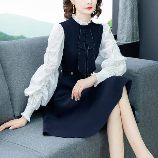 【特价清仓，不退不换】DD-8859新款修身显瘦遮肚子优雅减龄连衣裙 商品图4