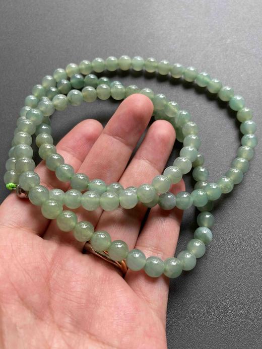 冰种淡晴水翡翠108珠串 商品图4