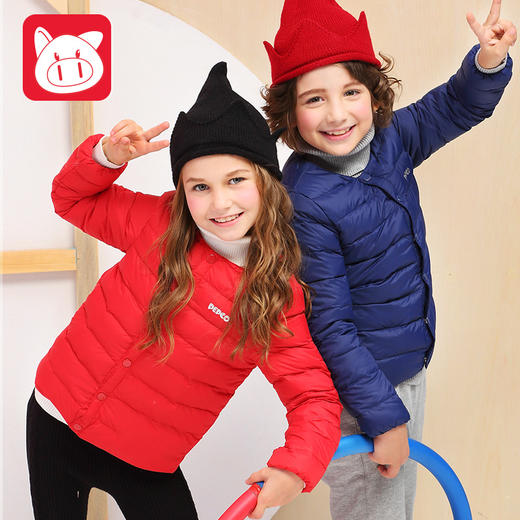 【秋冬秒杀】5号 小猪班纳玫红童羽绒服 商品图2