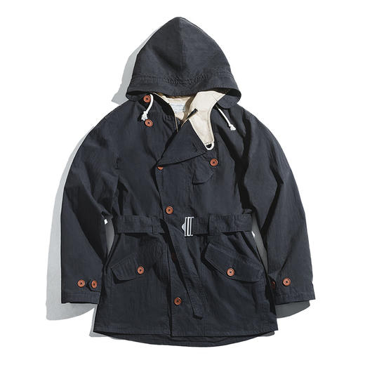 马登工装二战复古英军连帽地勤风衣raf空军中款收腰叠穿外套男搭