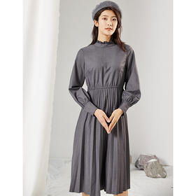 famecoco范可儿连衣裙长袖收腰显瘦气质长裙F208FA007