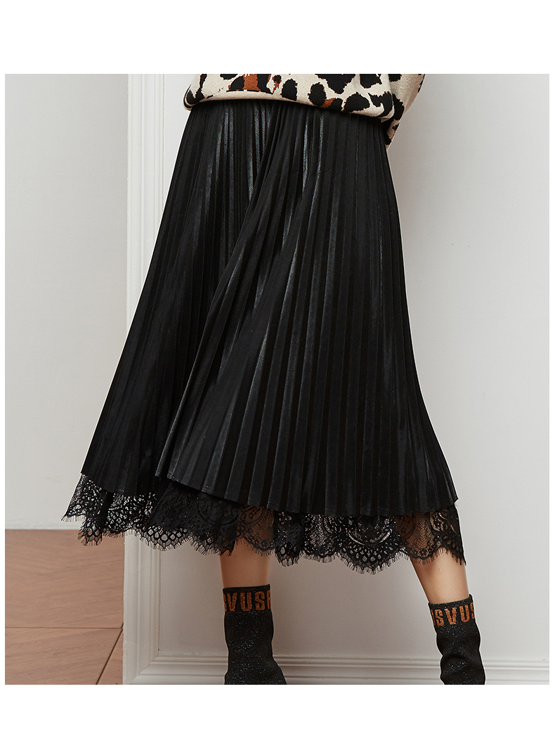 193242305诺曼琦纱裙2020年新款潮中长款高腰显瘦垂感黑色网纱半身裙