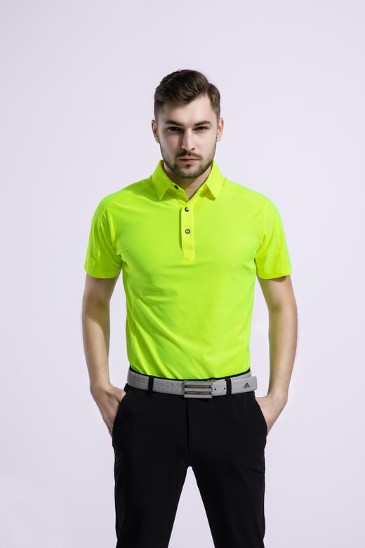 2022顺丰包邮<短袖 纯色 黄色> 高尔夫服装 纯色男士短袖t恤 速干面料 帅气夏季男装GOLF球衣 商品图4