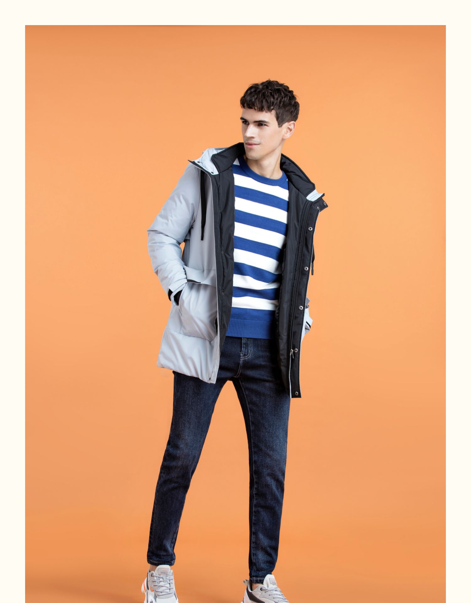 半身缘男裤 冬季刺绣工艺石磨水洗牛仔长裤204101p10108112