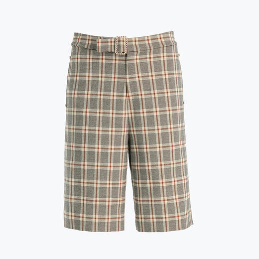 乔万尼秋冬新款帅气时尚显瘦显腿长精致英伦风设计感五分中裤ES4F428 商品图4