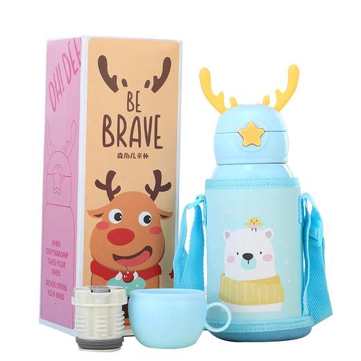 新款鹿角吸管杯316不锈钢保温杯简约（买就送杯套） 商品图3