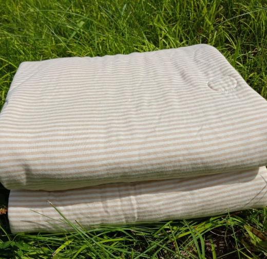 【自营】自然元素薄被（有机棉）（双人）2m*2.3m（约1.7kg）细条纹/宽条纹/素色棕 商品图1