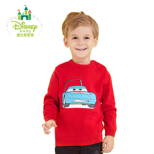 迪士尼赛车总动员男童春秋圆领长袖毛衣 商品图1