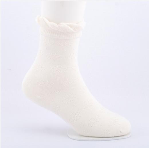 【自营】有机棉浅棕花边公主袜1双16-18cm 商品图0