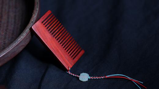 【青山特惠】小叶紫檀 相依木梳 发梳 （免费刻字）s26 商品图5