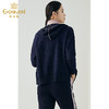 【绵羊毛】乔万尼秋冬新款休闲连帽外套软糯舒适百搭拼接螺纹设计感开衫ES4B331 商品缩略图3