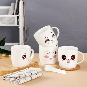表情马克杯陶瓷水杯（花色随机）