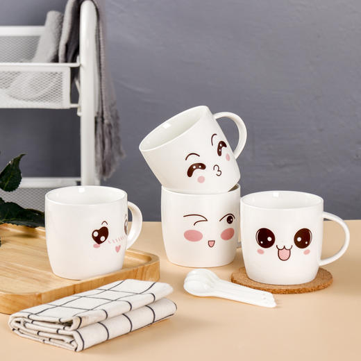 表情马克杯陶瓷水杯（花色随机） 商品图0