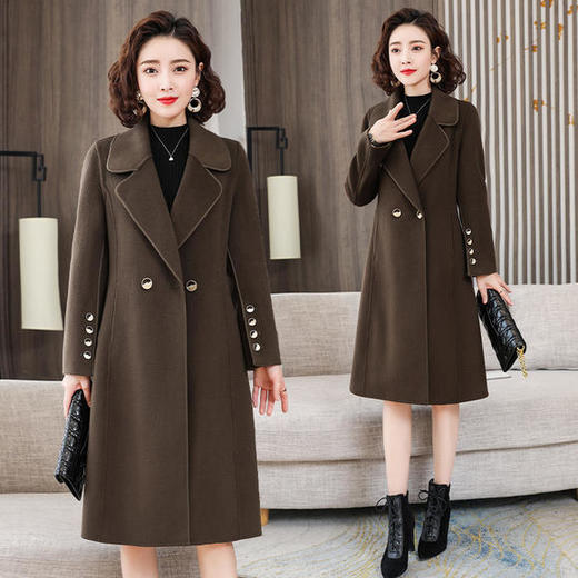 KQL-230081宽松气质加厚羊毛呢双面羊毛绒大衣外套 商品图0