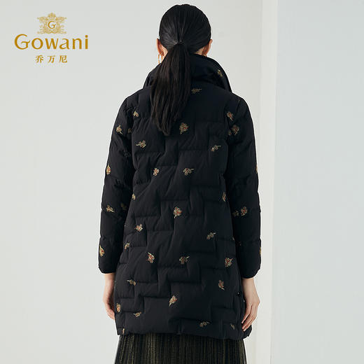 乔万尼秋冬新品重磅绣花工艺如意云设计抗寒保暖中长款羽绒服ES4T429 商品图3