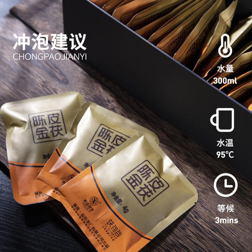 安化黑茶| 湘益 陈皮金茯5年陈茶正宗袋泡速泡茶盒装 120g 商品图1
