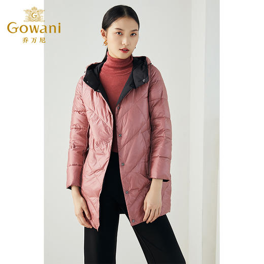 乔万尼冬季新款茧型宽松设计休闲包容保暖舒适双面穿羽绒服女ES4T365 商品图3