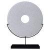 汉白玉玉片+托饰品摆件 White marble disk with base 商品缩略图2