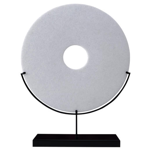 汉白玉玉片+托饰品摆件 White marble disk with base 商品图2