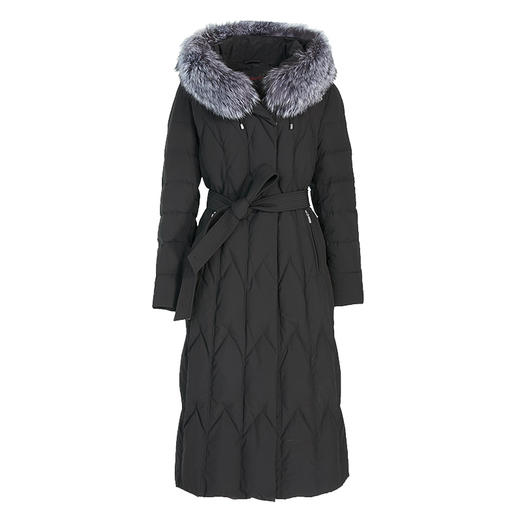 【两色可选】乔万尼秋冬新款防寒保暖可拆卸狐毛毛领加长版带帽修身羽绒服ES4T392 商品图4