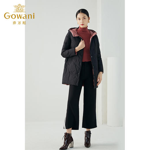 乔万尼冬季新款茧型宽松设计休闲包容保暖舒适双面穿羽绒服女ES4T365 商品图2